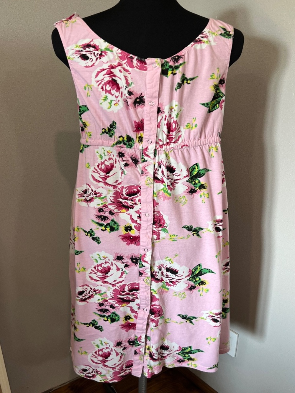 Baby Be Mine Maternity Nursing Delivery Pink Floral Gown Small/Medium 3 in 1